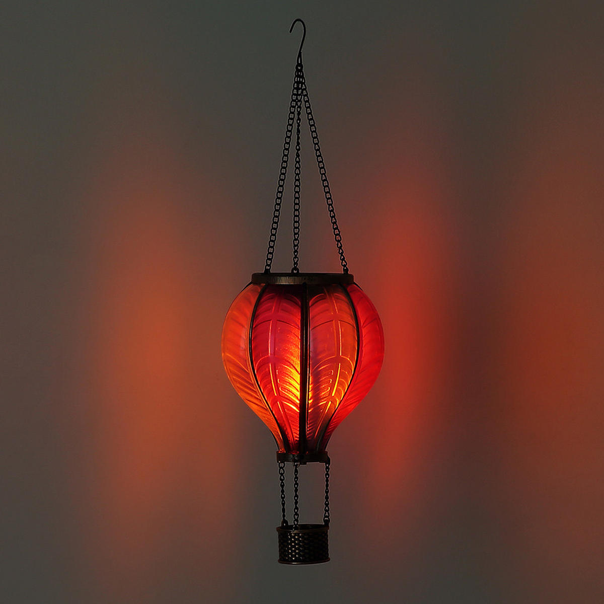 LED AUSSENLEUCHTE Solarleuchte Pink Feuer Effekt 2er Set - Multicolor, Kunststoff/Metall (14/14/46.5cm) - Globo Lighting