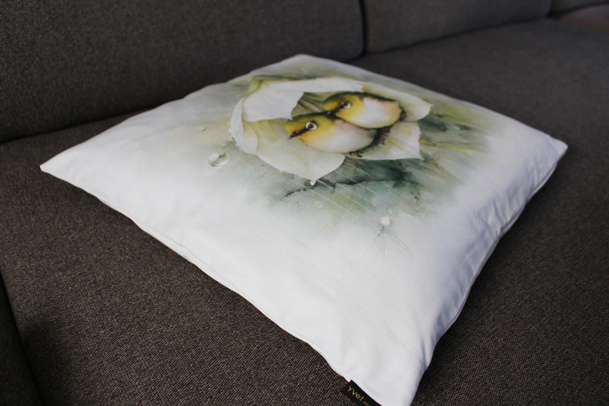 KISSENHÜLLE FRÜHLINGSFEST VÖGEL - Hellgrün, Textil (50/50cm) - Yve! decoration