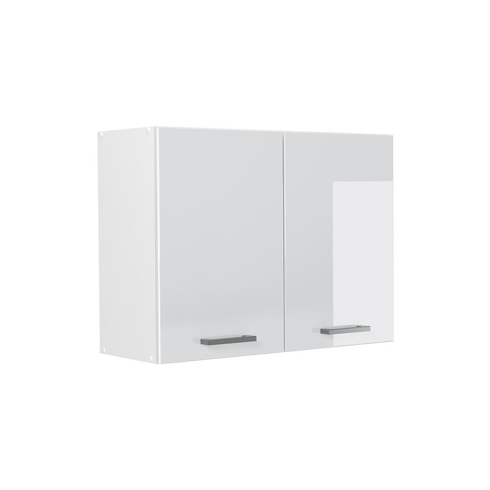 KÜCHENGLASSCHRANK R-Line, Weiß Hochglanz/Weiß, 80 cm - Weiß Hochglanz/Weiß, Holzwerkstoff (80/60/31cm) - Vicco