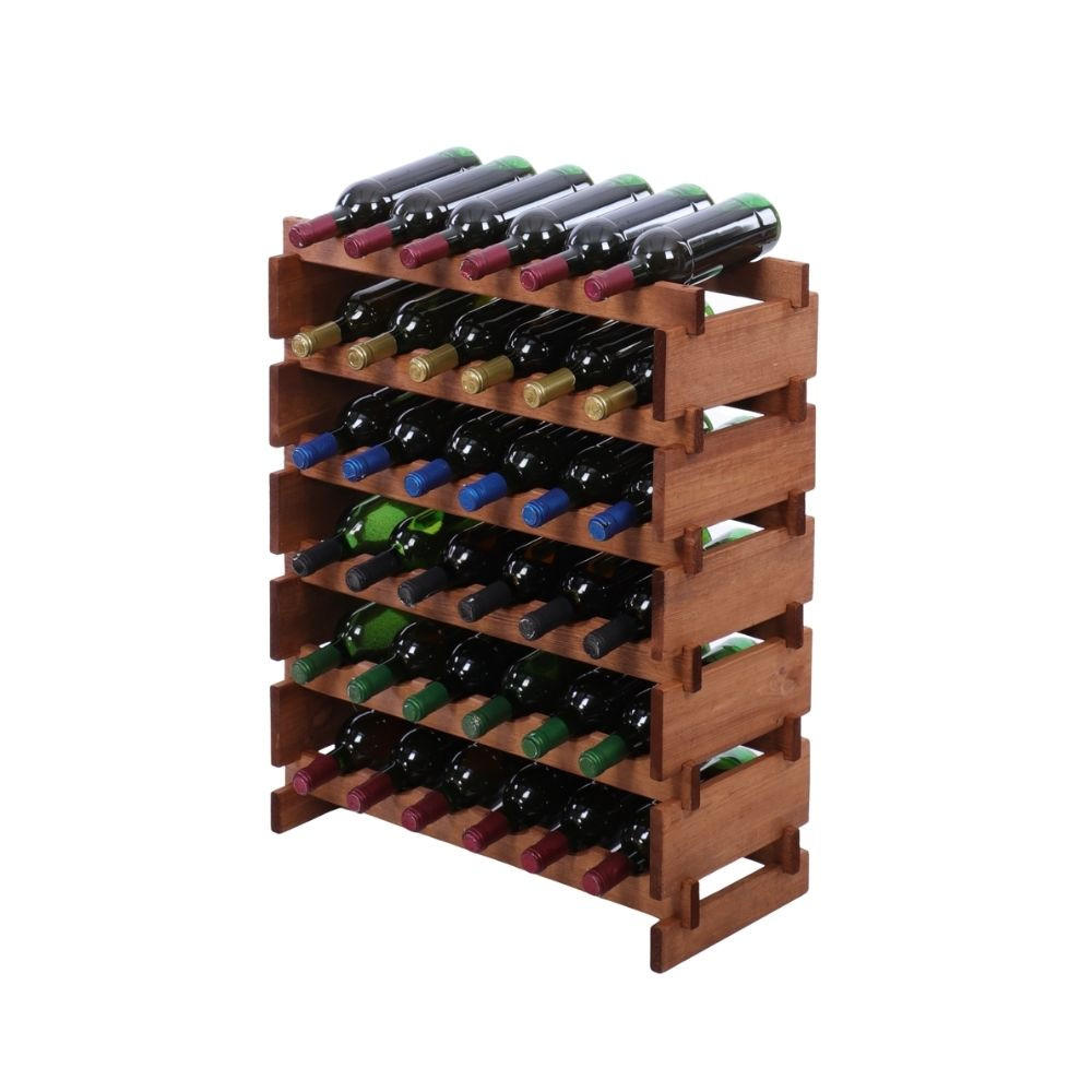 WEINREGAL VINOTECA FLEX PRO HxBxT 79x65x28cm 36 Flaschen auf 6 Ebenen Braun geölt - Braun, Holz (65/79/28cm) - PROREGAL