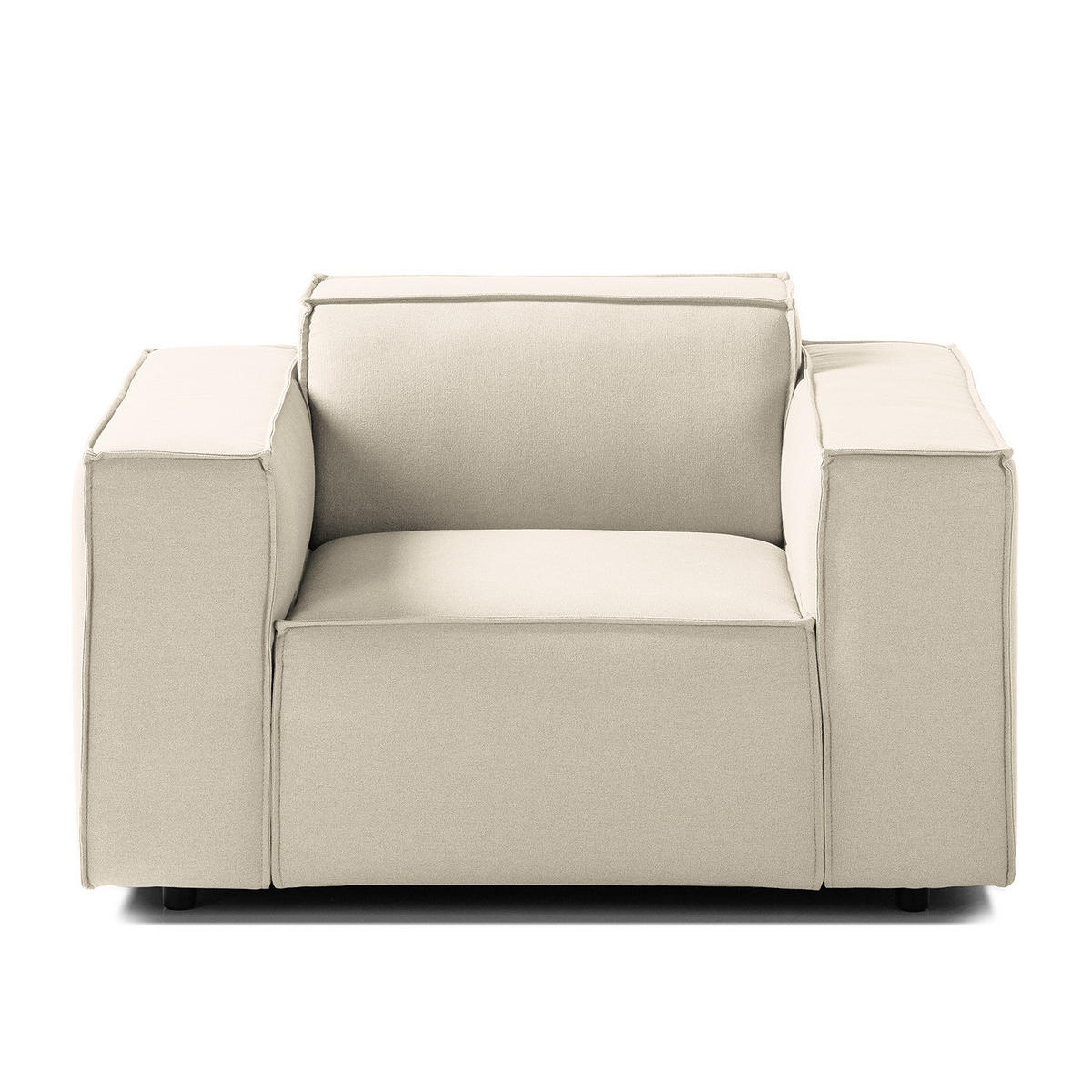 SESSEL - Schwarz/Weiß, Kunststoff/Textil (120/70/96cm) - home24