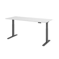 SCHREIBTISCH elektrisch XMKA 80/200/74 cm in Weiß/Graphitfarben - Graphitfarben/Weiß, Holzwerkstoff (80/200/74cm) - bümö