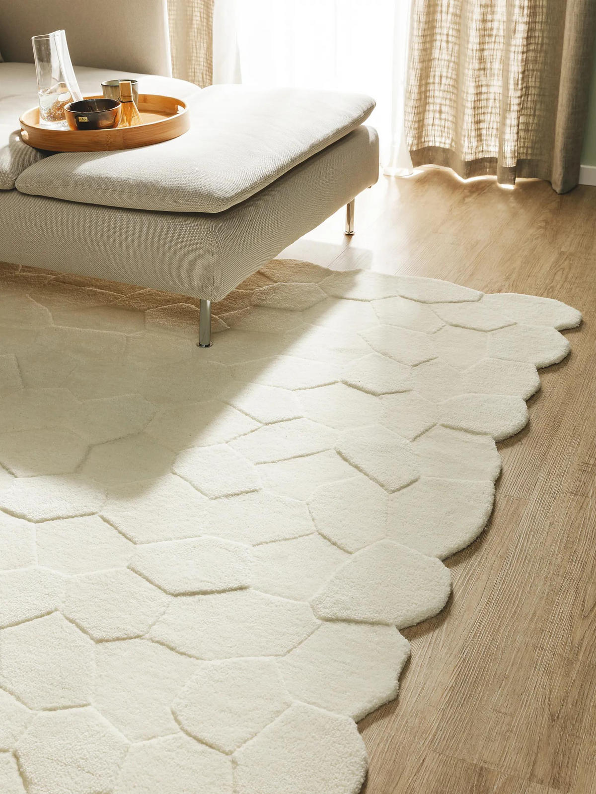 WOLLTEPPICH Camino Ivory 120x170 cm - Creme, Textil (120/170cm) - benuta Pure