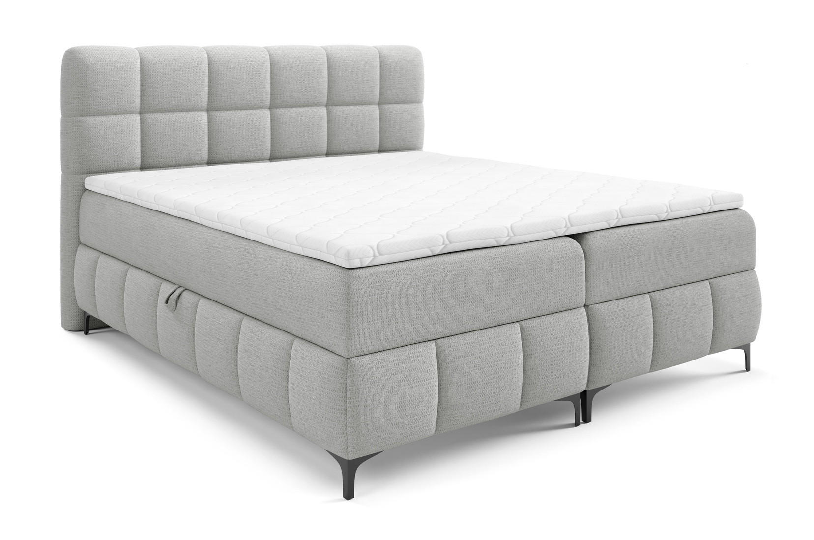 Emporius Boxspringbett Hellgrau 180x200 cm