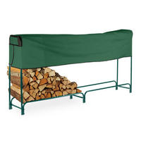 KAMINHOLZREGAL - Dunkelgrün, Textil/Metall (250/122/30cm) - Relaxdays
