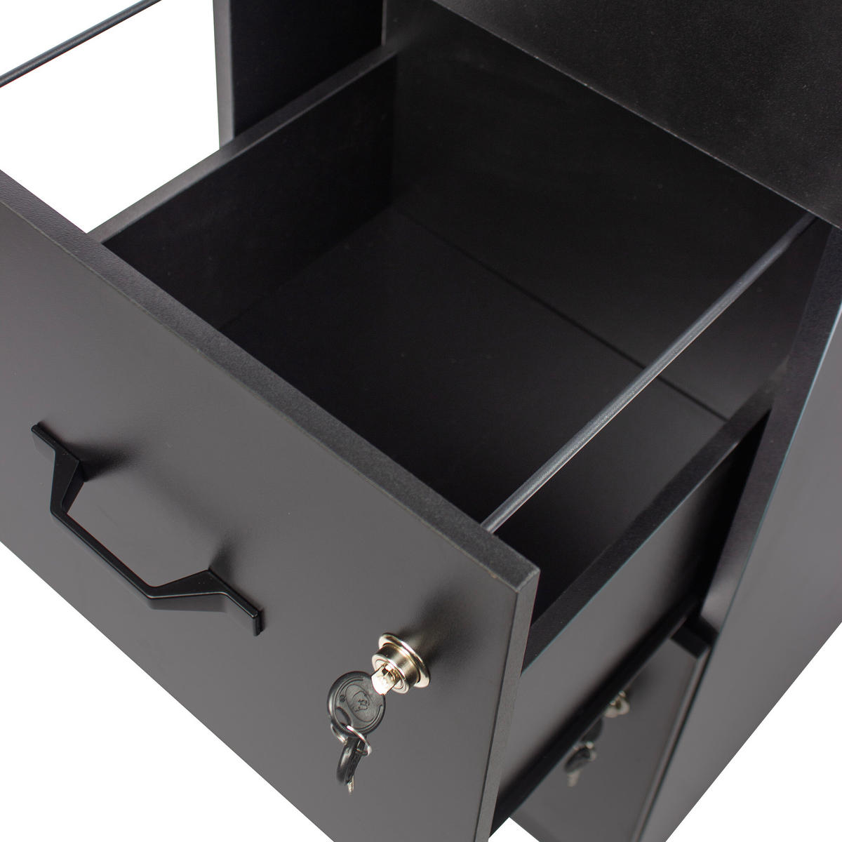 AKTENSCHRANK - Schwarz, Holzwerkstoff/Metall (40/103/40cm) - Relaxdays