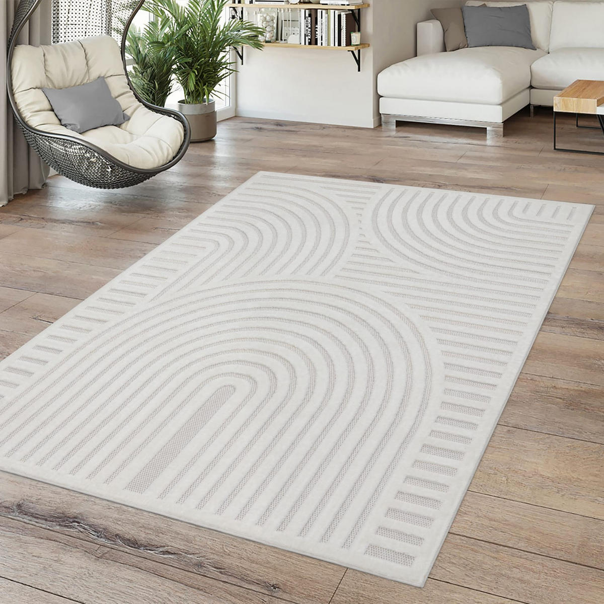 OUTDOORTEPPICH Geometrisch Creme 120 x 160 cm - Creme, Kunststoff (120/160cm) - TT Home