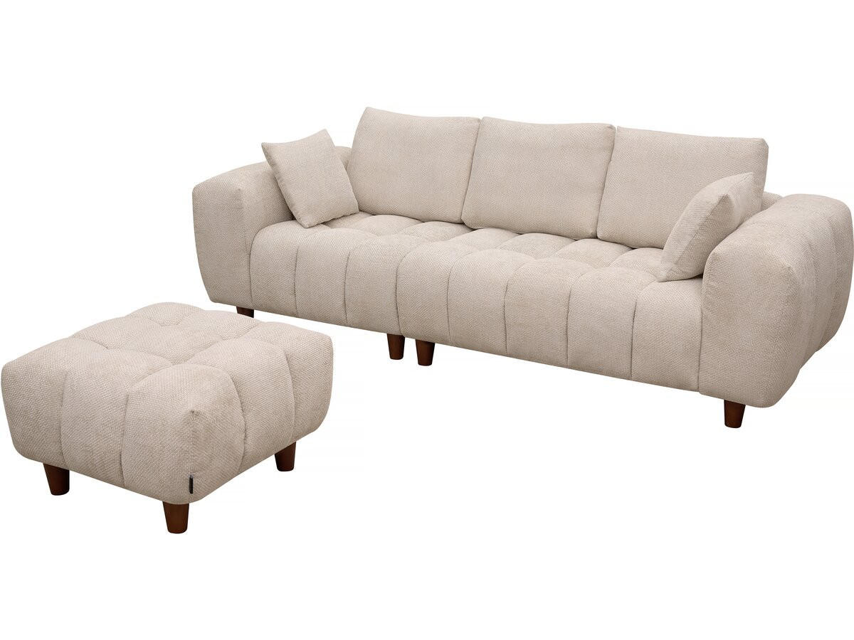 HOCKER Matignon Beige - Beige, Textil (70/46/70cm) - Habitat Garten