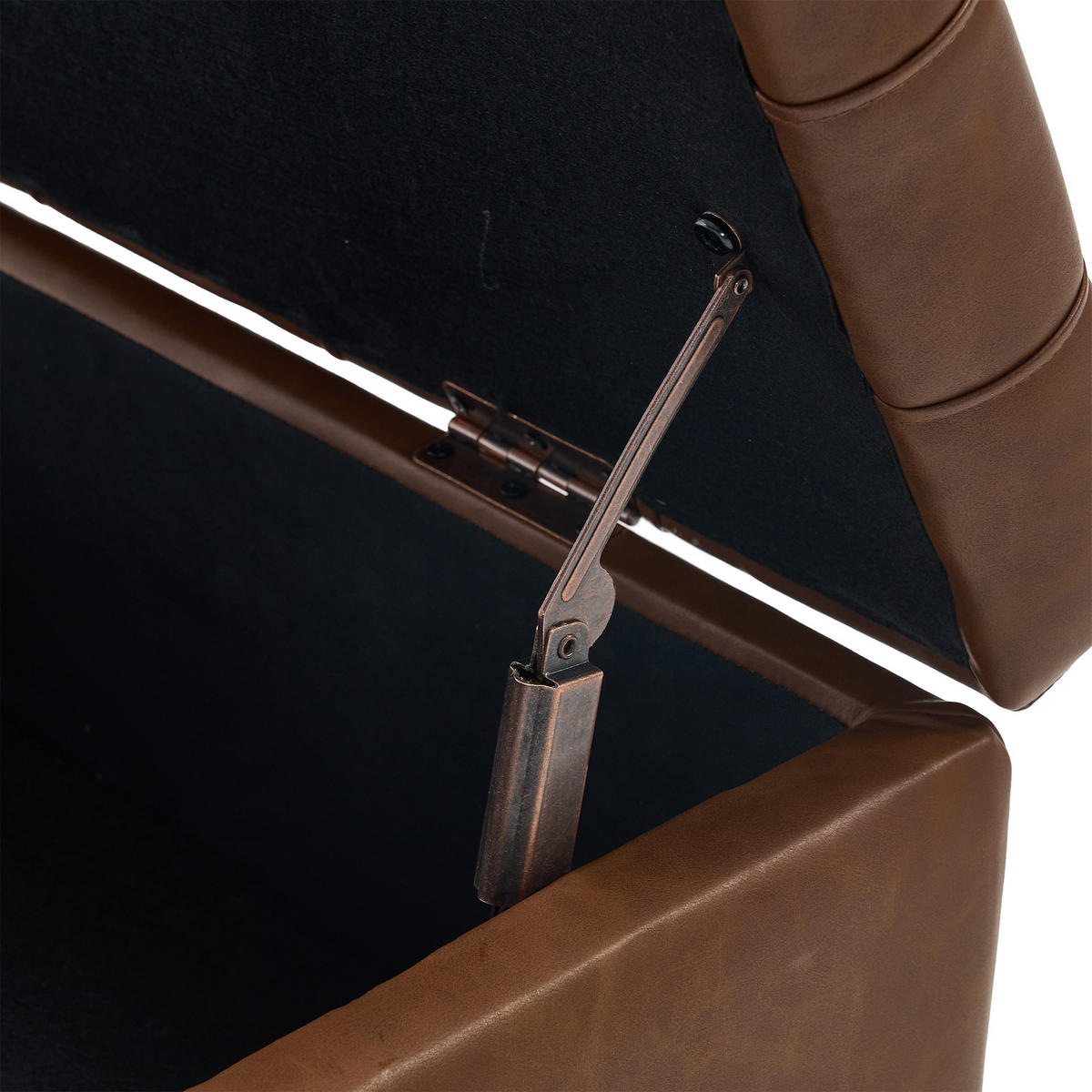 HOCKER Couchtisch,Aufbewahrungsstuhl,höhenverstellbar,PU-Leder,Braun - Braun, Metall (75/41/75cm) - LVHOM