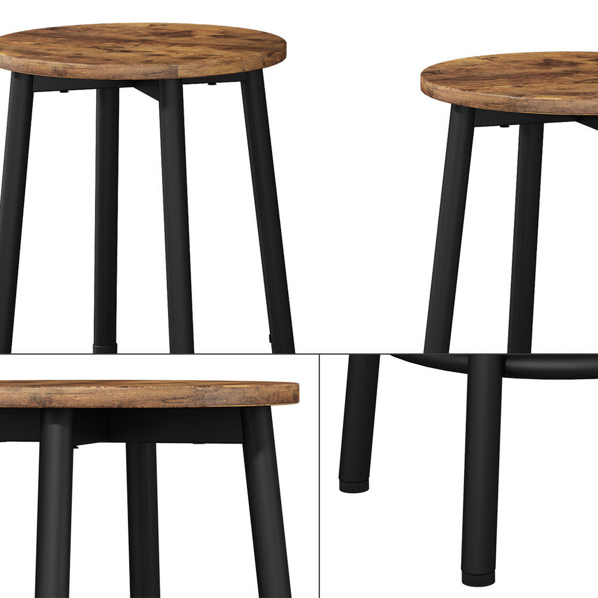 BARHOCKER Edmonton Eiche rustikal 31.5 x 64 cm 2 Teile - Wildeiche, Holzwerkstoff (31.5/64/30cm) - Vicco