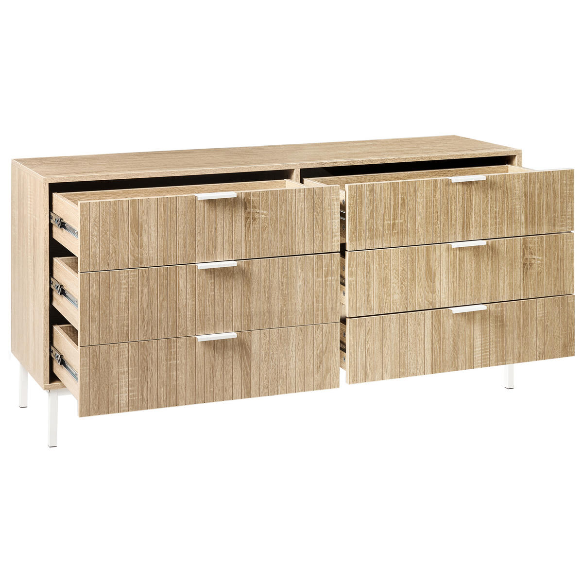 KOMODA s 6 zásuvkami Světle hnědá Royalla - světle hnědá, kompozitní dřevo (140/68/40cm) - Beliani