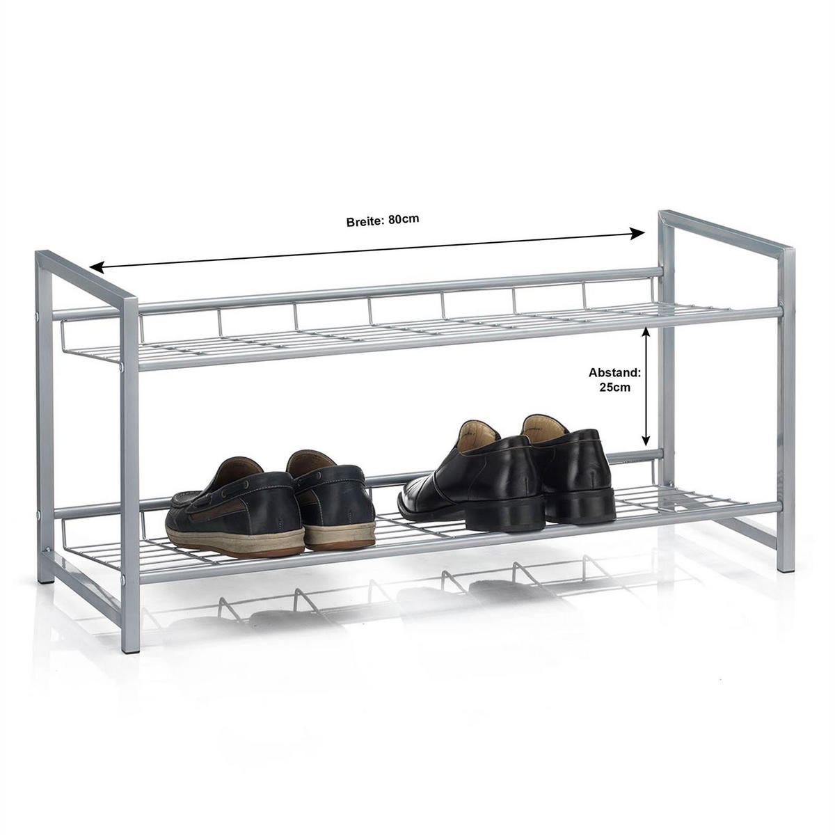 SCHUHREGAL SYSTEM - Silberfarben, Metall (81/38/30cm) - CARO-Möbel