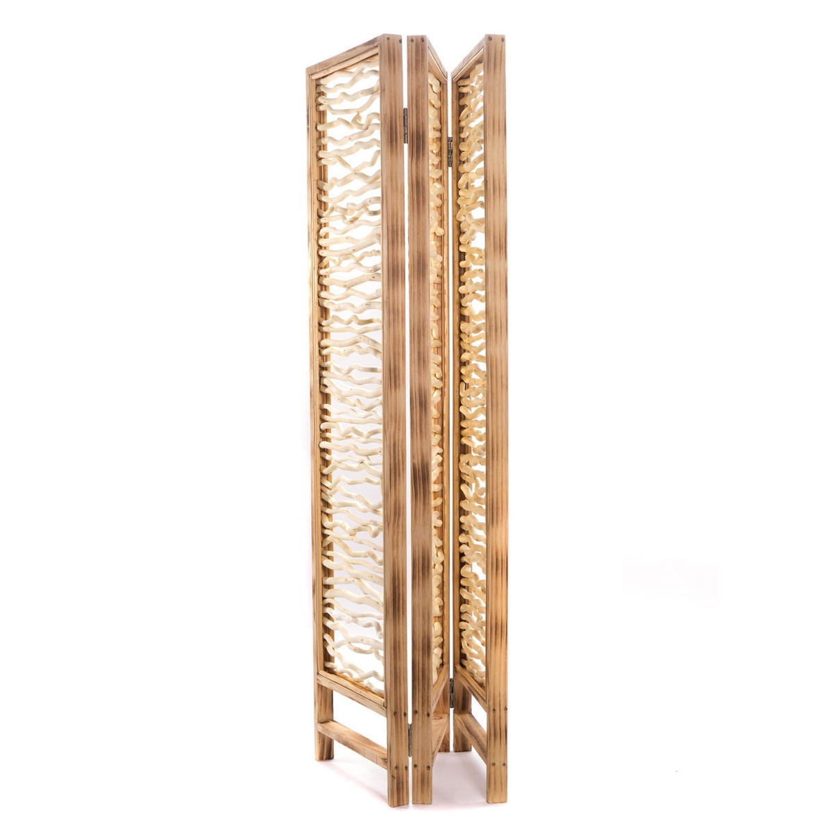 RAUMTEILER Twig 3-tlg. 170x120 cm, Holz, klappbar naturfarben - Naturfarben, Holz (120/170/5cm) - CREEDWOOD
