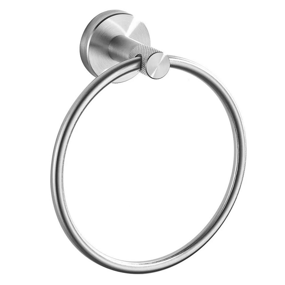HANDTUCHHALTER Rea Ring 6610 Modern Brush Nickel - Edelstahlfarben, Metall (15.5/18/6.5cm) - REA