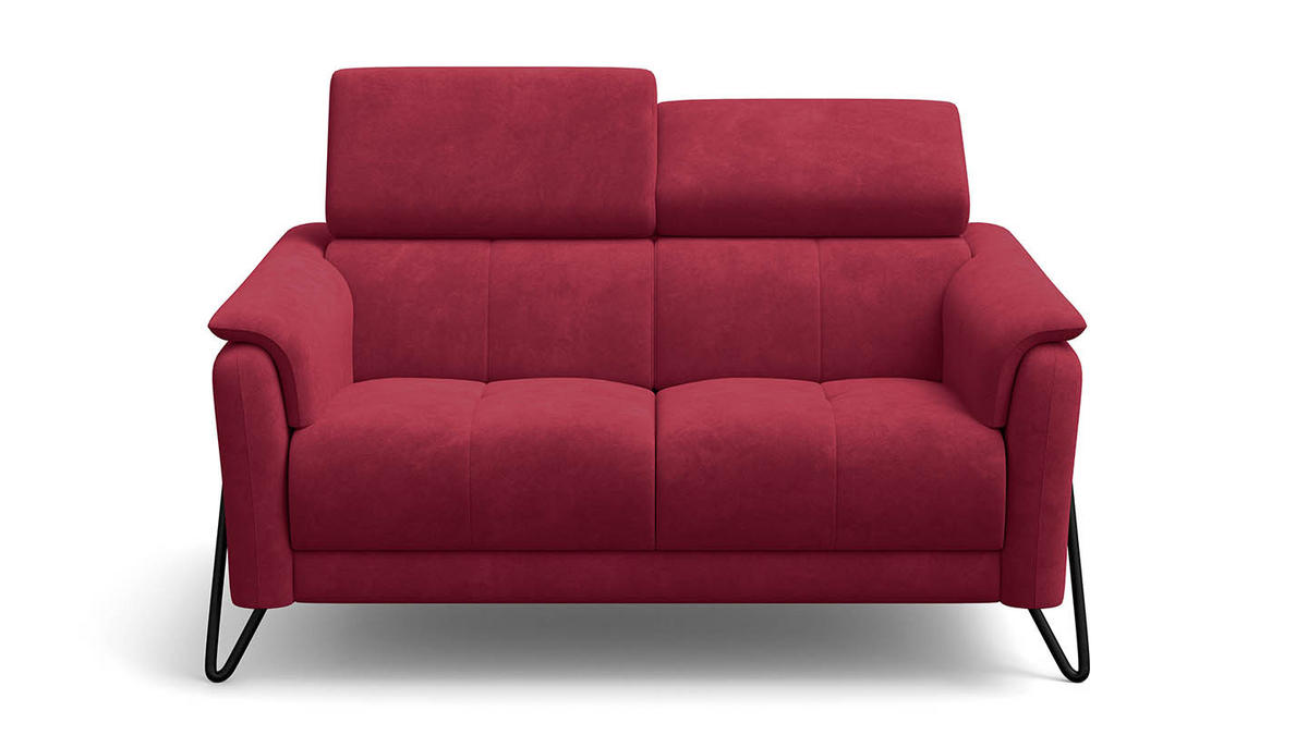 SOFA RODEN 2-Sitzer, rostrot, Veloursstoff - Rot, Holz/Textil (152/82/103cm) - Wozimo