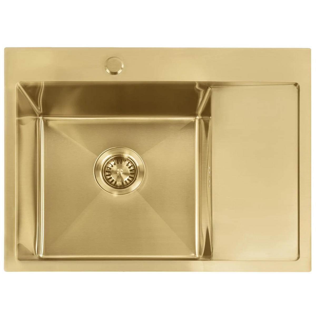 EDELSTAHLSPÜLE Rea Fin Brush Gold ohne Küchenarmatur - Goldfarben, Metall (48/19/62cm) - REA