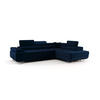 ECKSOFA EMILY mit Schlaffunktion Monolith 77 Rechts - Dunkelblau, Textil (275/200cm) - Bedante