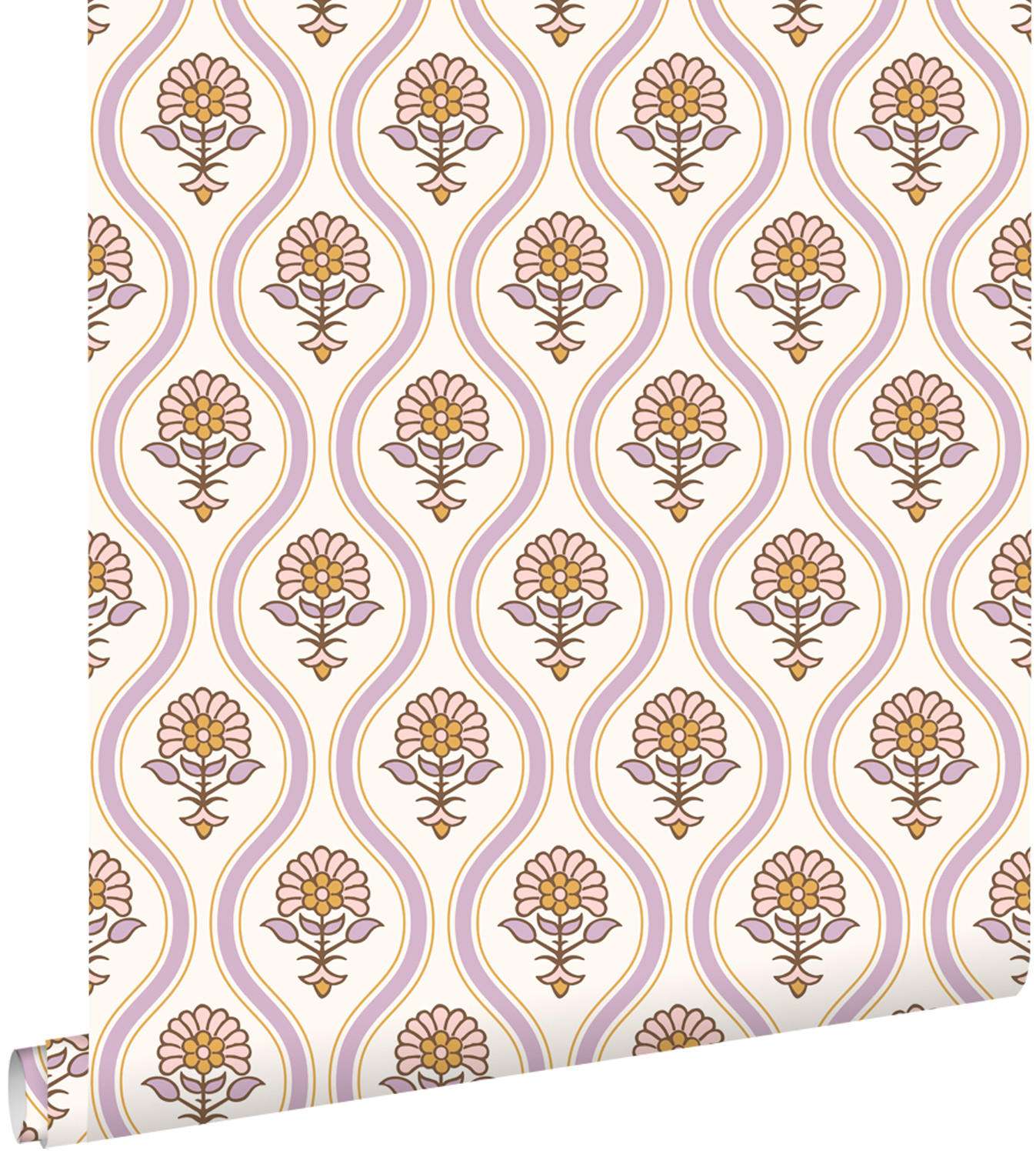 TAPETE Blumenmuster 50 x 900 cm - Lila, Papier (50/900cm) - ESTAhome