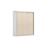 SCHIEBETÜRENSCHRANK - Kleiderschrank EVA 04 - Weiß + Sonoma - Weiß/Sonoma Eiche, Holzwerkstoff (160/195/61cm) - Möblo