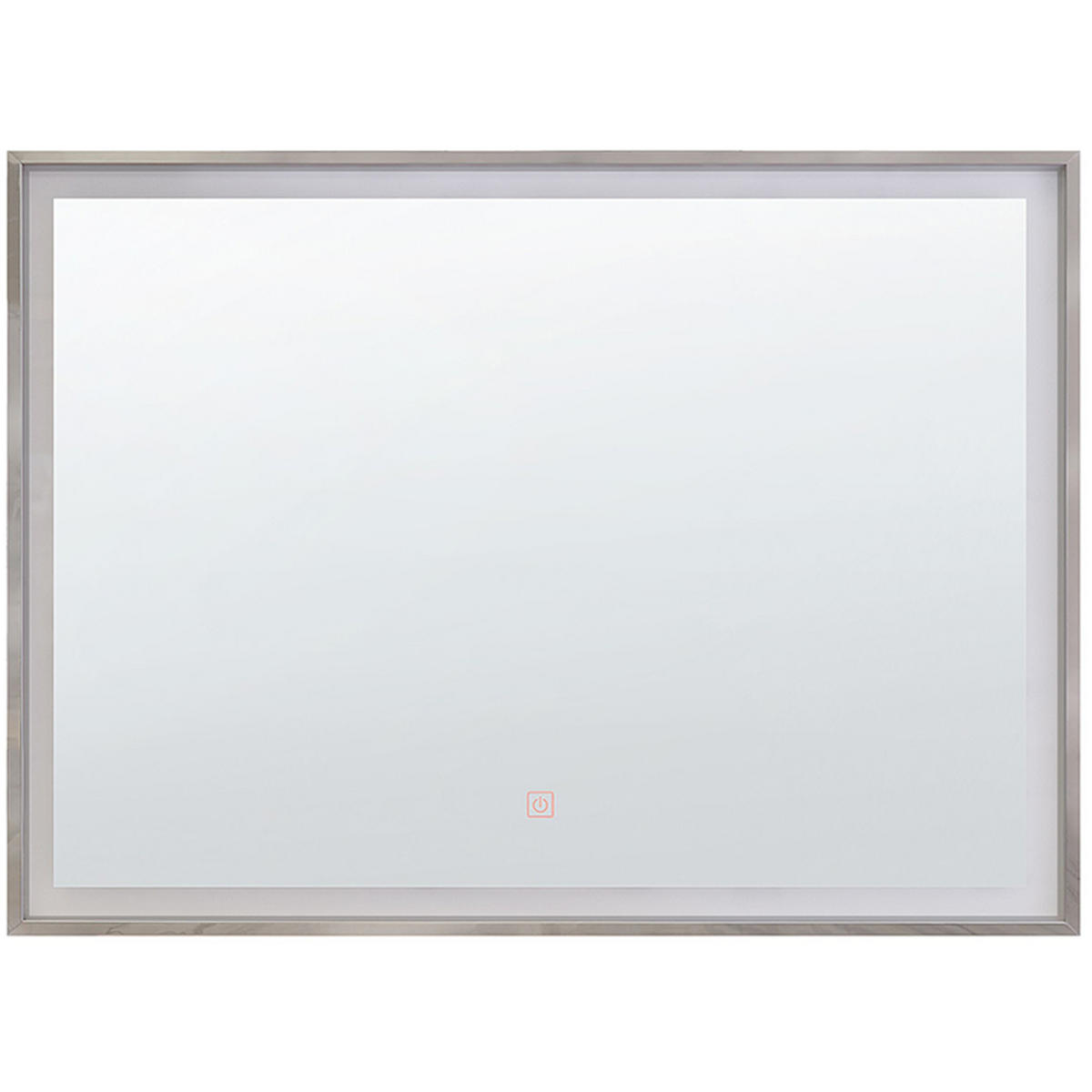 BADSPIEGEL mit LED-Beleuchtung rechteckig 80/60 cm Argens - Silberfarben, Kunststoff (80/60/4cm) - Beliani