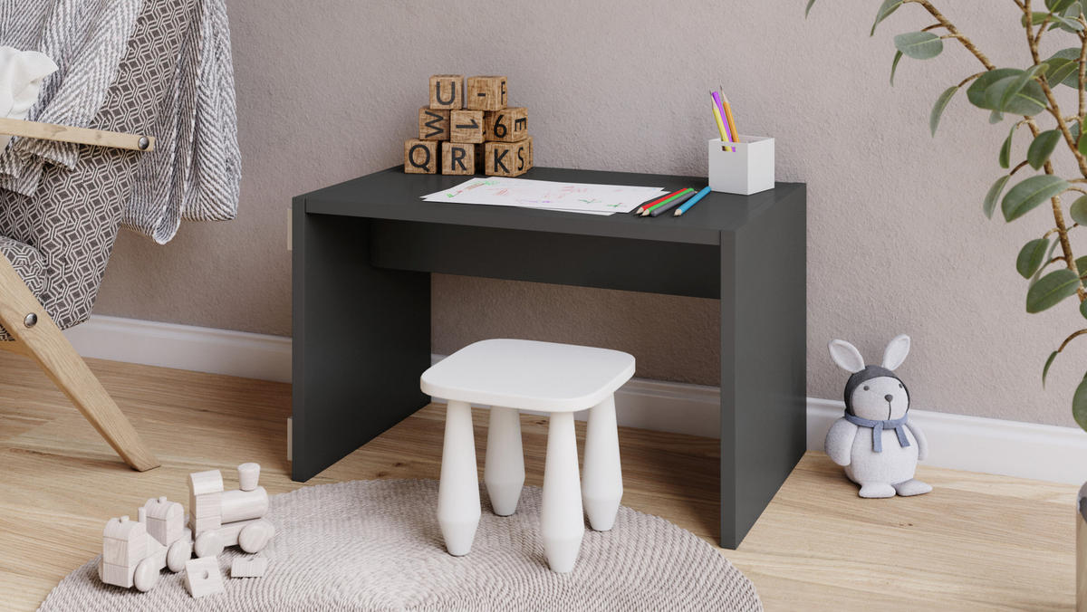 BEISTELLTISCH Rechteckig mit Ablage und Rollen - Anthrazit, Holzwerkstoff (40/40/66cm) - designimpex