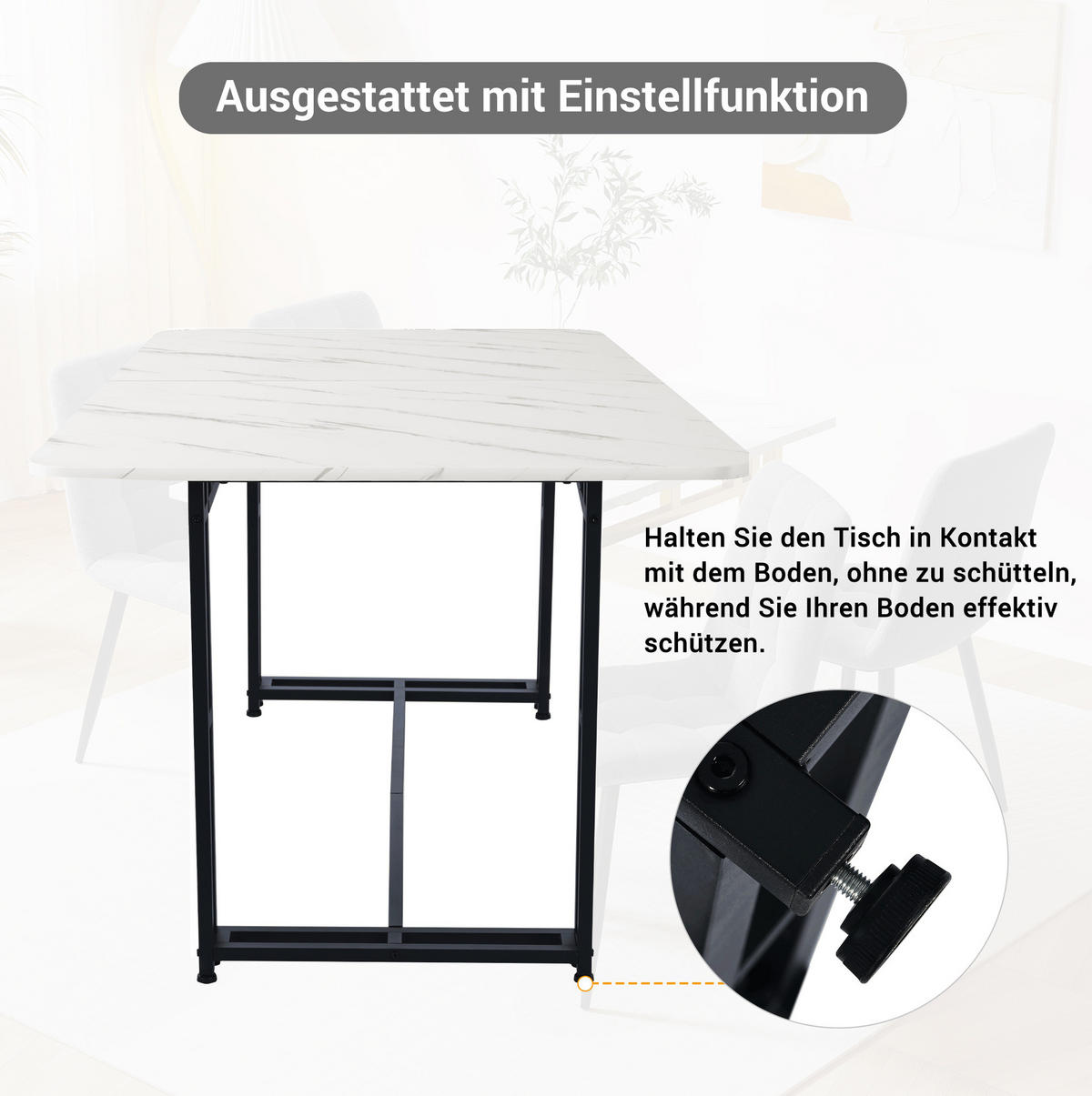 ESSTISCH MDF mit Schwarzen Metallgestell, 140/80/74 cm, Schwarz/Weiß - Schwarz, Holzwerkstoff (140/80/74cm) - Redom