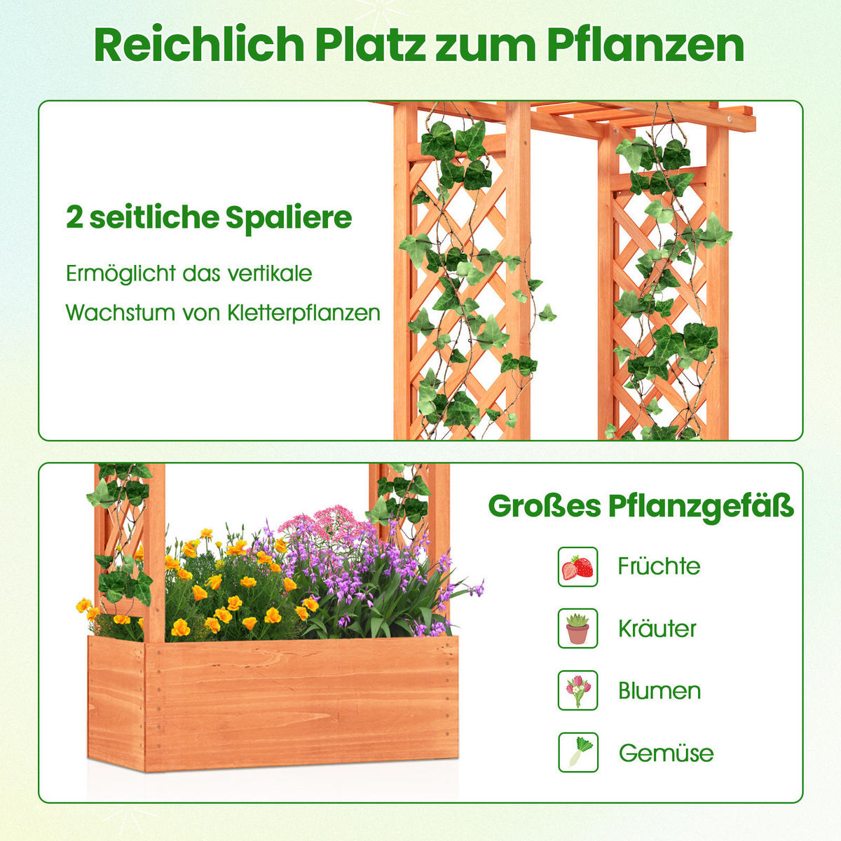 HOCHBEET Orange - Orange, Holz (32/152/66cm) - COSTWAY
