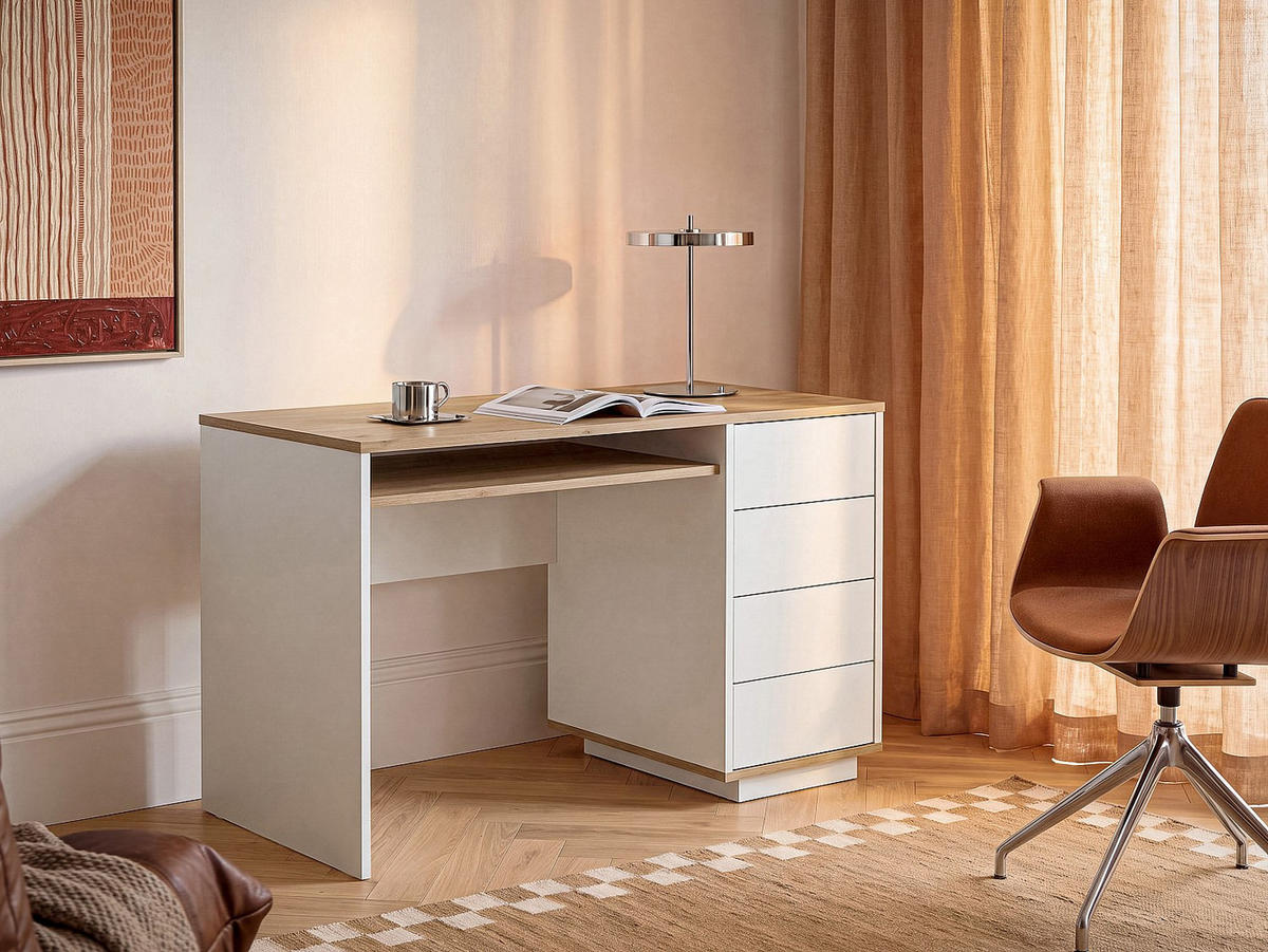 SCHREIBTISCH - 120 cm x 55 cm - holz - weiß Lotula - Weiß, Holz (120/55/76.8cm) - Vente-Unique