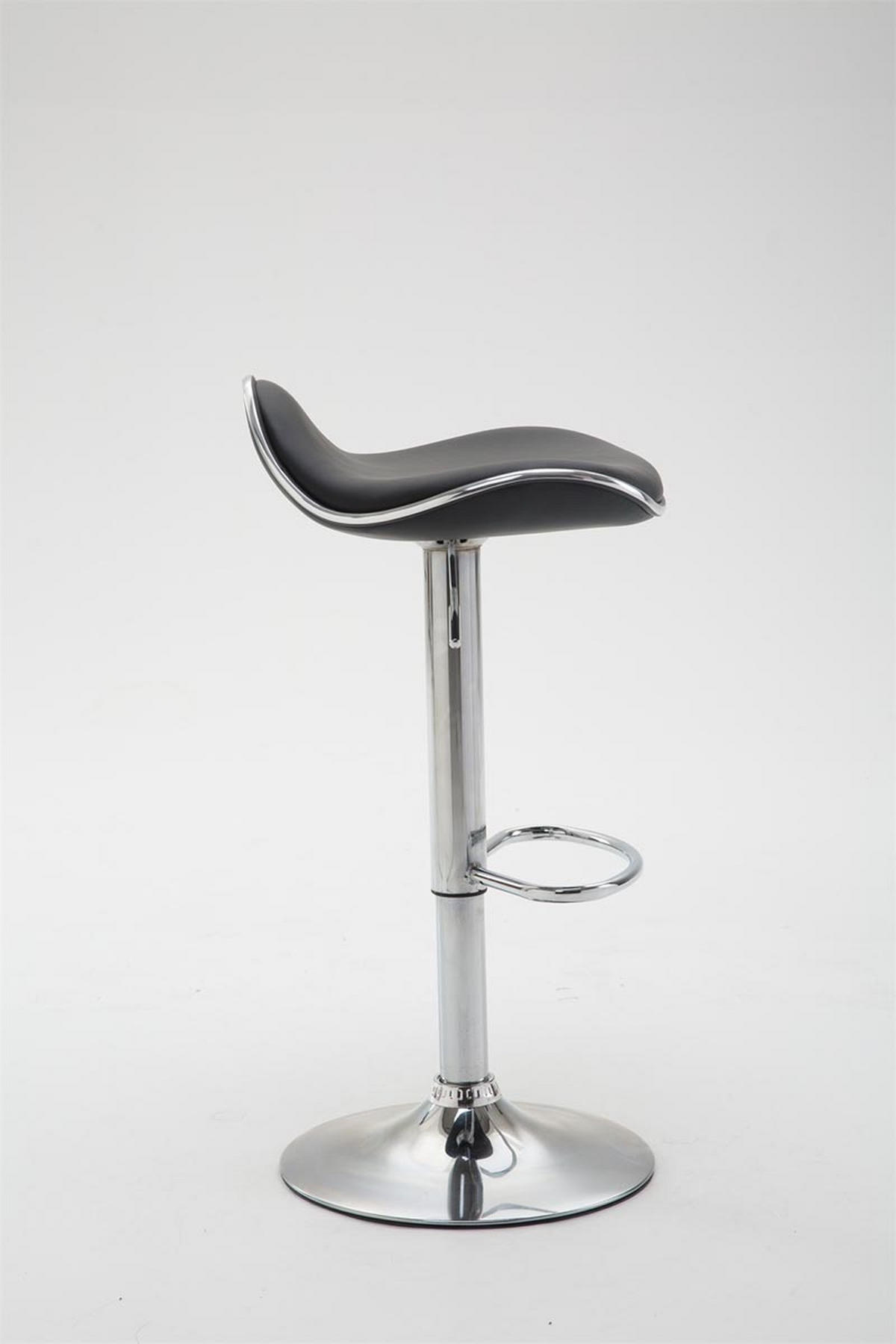 BARHOCKER Shangrila, Gestell Metall in Chromoptik, Kunstleder schwarz, - Chromfarben/Schwarz, Kunststoff/Textil (45/91/45cm) - TPFLiving