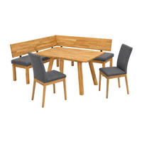 ECKBANKGRUPPE Modern Danny 1 für 7 Personen Massivholz Wildeiche/Grau - Wildeiche/Grau, Holz (155/85/194cm) - 58aufmkessel