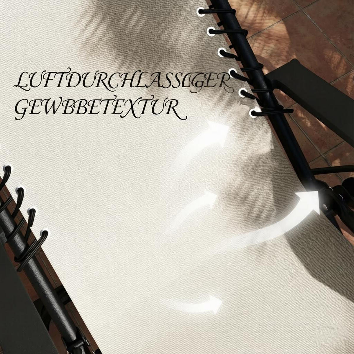 GARTENMÖBEL,2 Liegestühle+1 Tisch - Beige, Metall - Vallsero