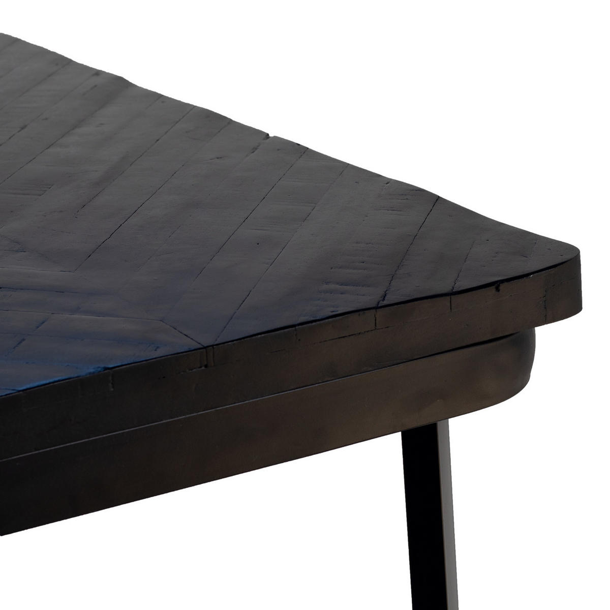 BARTISCH Herringbone aus Mangoholz 140cm, schwarz - Schwarz, Holz (60/110/140cm) - Giga Meubel