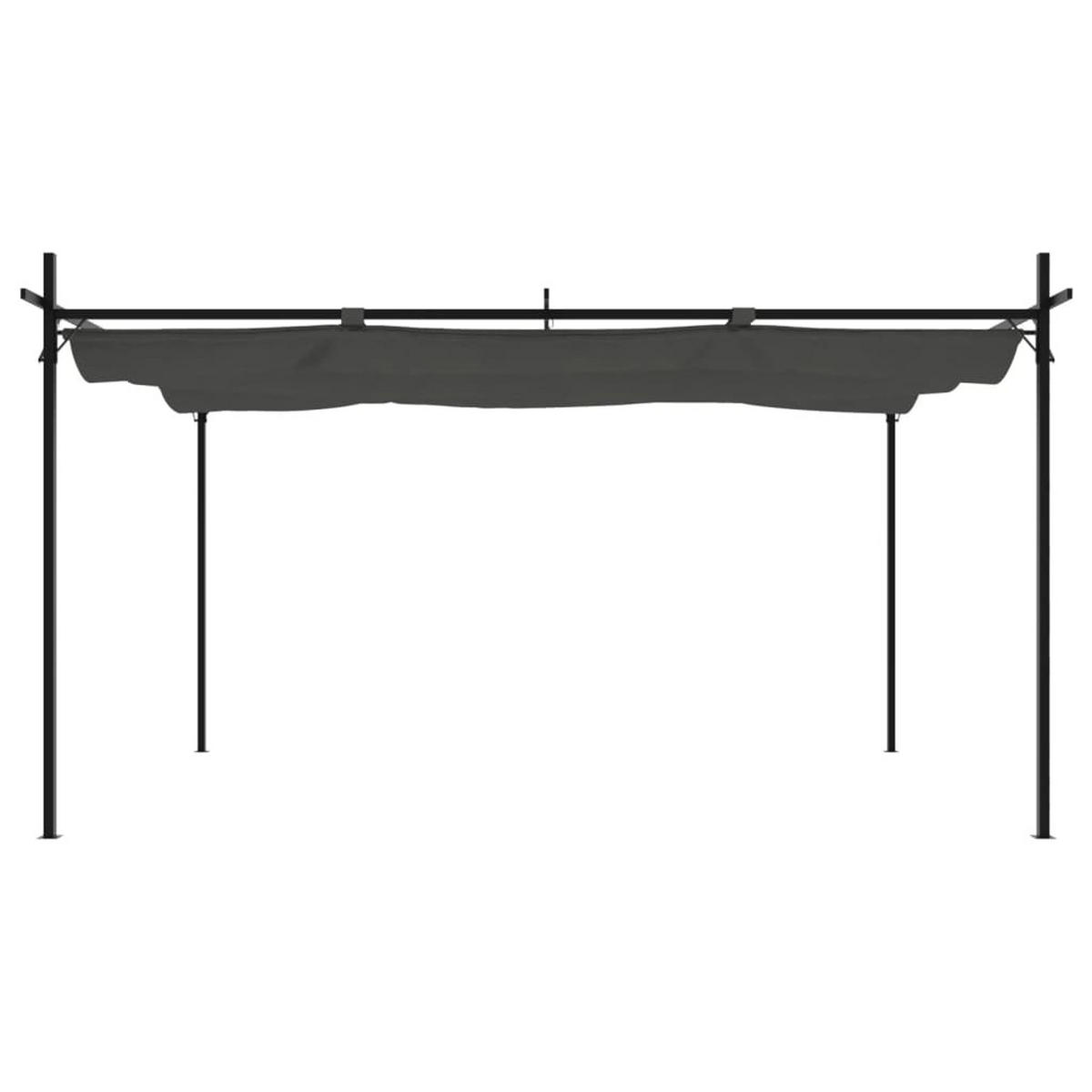 TERRASEENÜBERDACHUNG mit Schiebedach OLIMP Anthrazit 395x292x230 cm - Anthrazit, Metall (395/230/292cm) - DELUKE