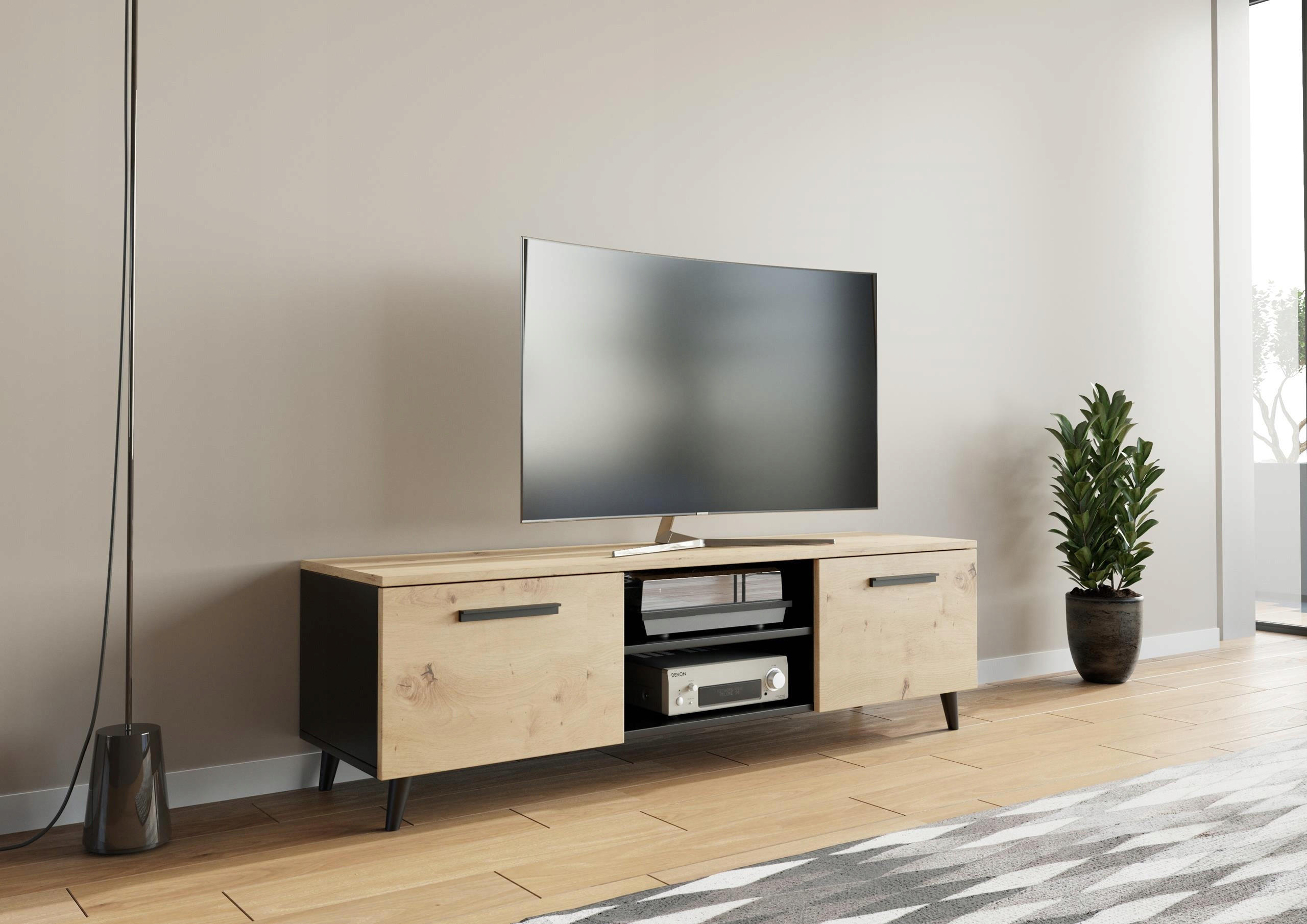 FERNSEHKOMMODE Bergen Artisan Eiche-Schwarz 150/40/47 cm - Multicolor, Holzwerkstoff (150/47/40cm) - Matkam Möbel