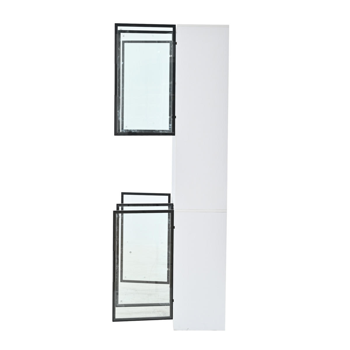 VITRINE LED Glasvitrine Hochschrank 200cm 6 Türen Weiß - Weiß, Holzwerkstoff (120/200/34cm) - FLIEKS