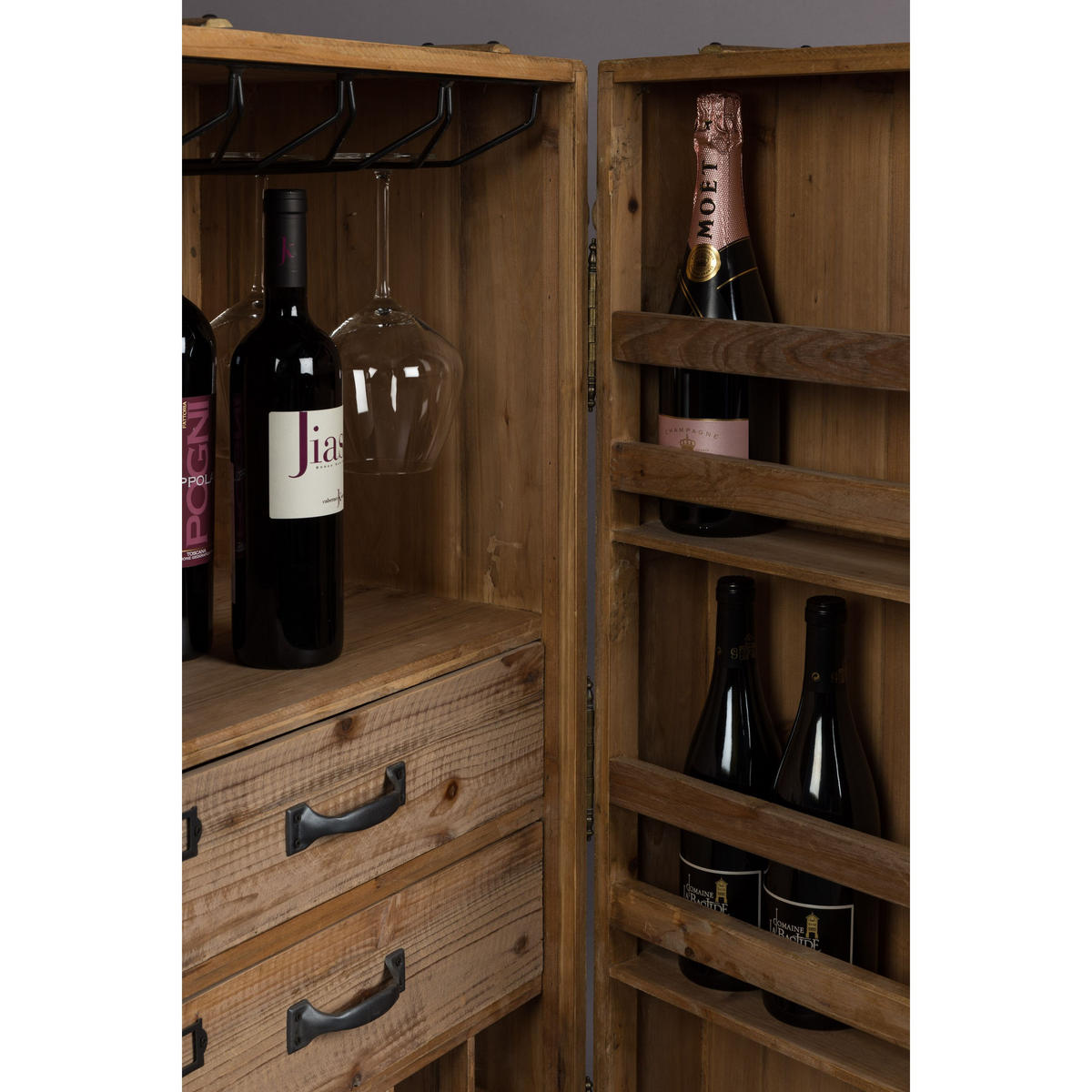 WEINSCHRANK Lico - Braun, Holz (50/109/50cm) - Dutchbone