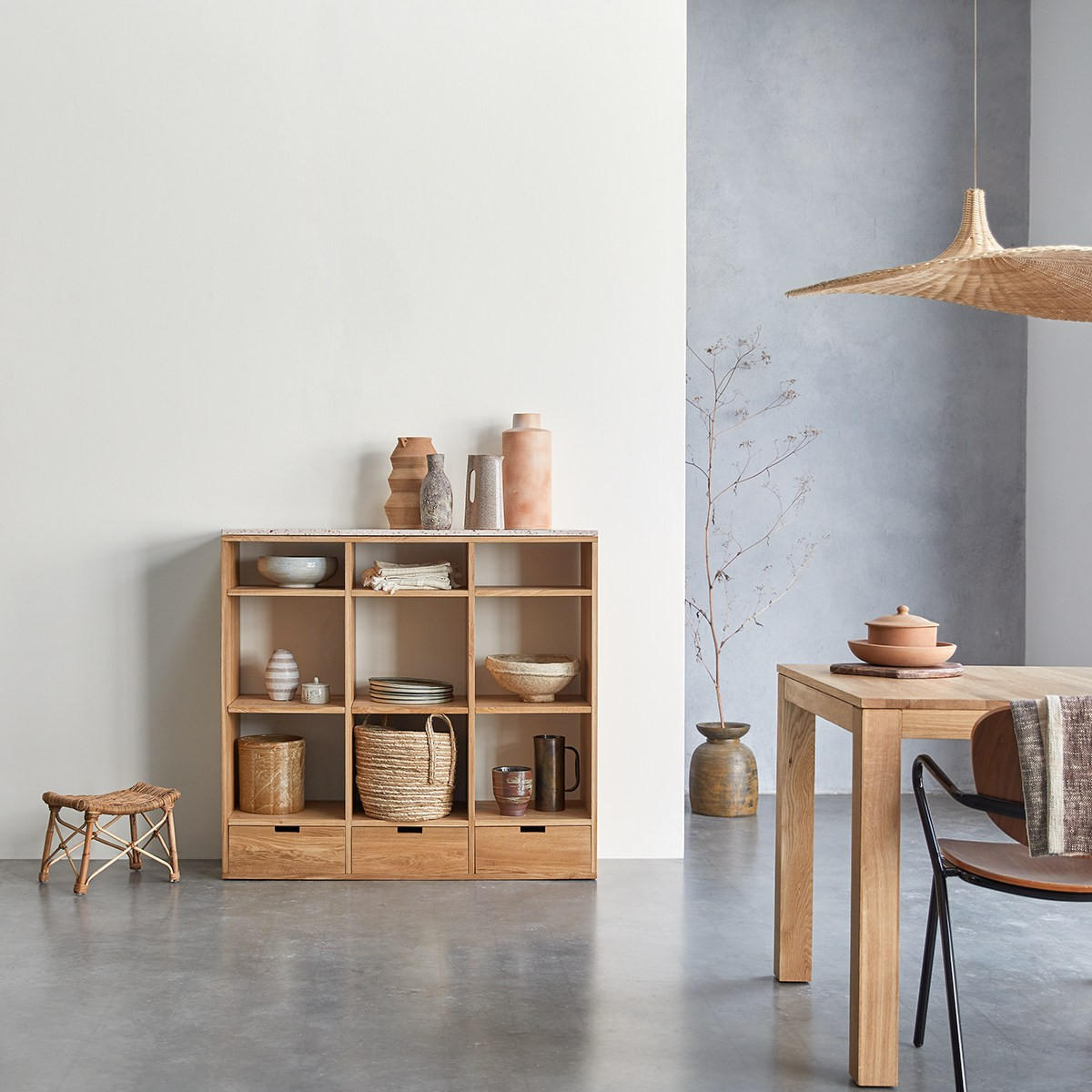 BÜCHERREGAL Miho Rosa aus Eiche - Pink, Holz (120/112/40cm) - Tikamoon