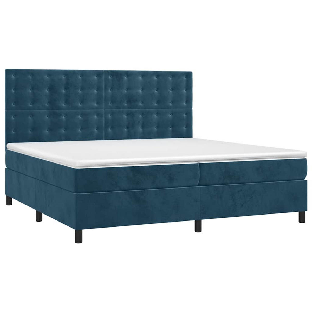 BOXSPRINGBETT 200/200 Cm Blau Samt - Blau, Textil (200/203cm) - vidaXL