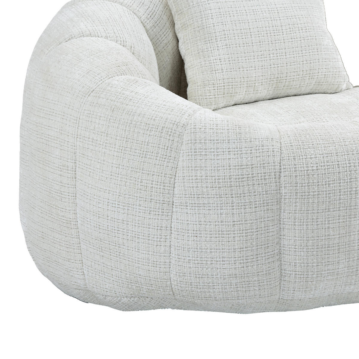 SITZSACK Chenille Beige mit Armlehnen - Beige, Textil (95/63/145cm) - WISHDOR