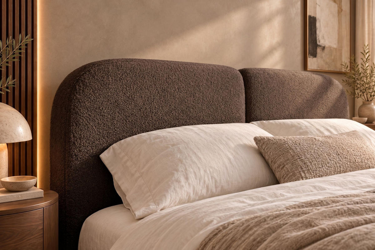 POLSTERBETT Sogno Braun 160x200 cm, mit Bettkasten und weichem Kopfteil, Bouclé - Braun, Holzwerkstoff/Textil (160/200cm) - Bettso