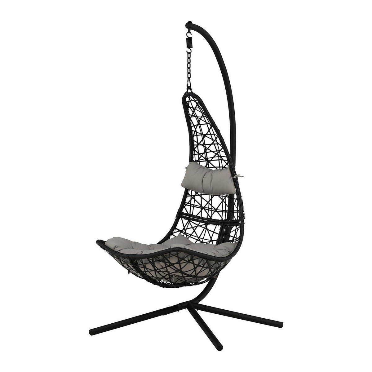HÄNGESESSEL - Schwarz, Kunststoff (132/205/130cm) - home24