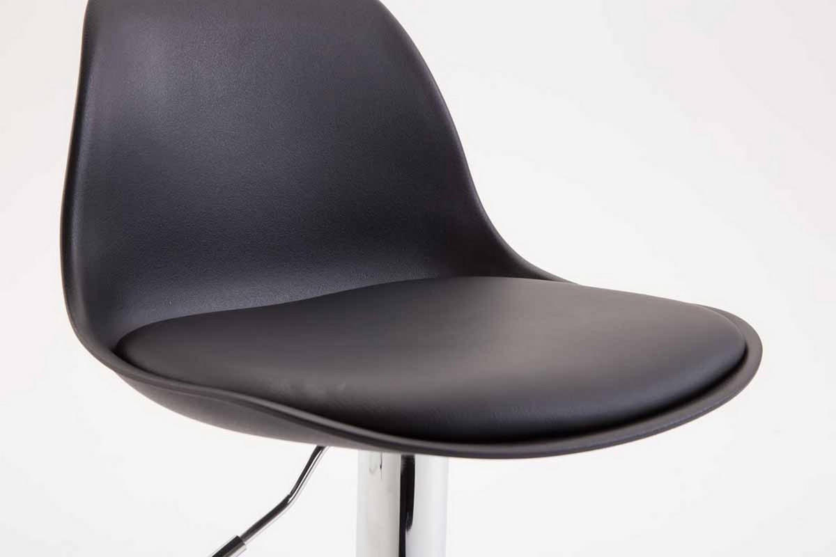 BARHOCKER Kilian, Gestell Metall in Chromoptik, Kunstleder Schwarz - Chromfarben/Schwarz, Kunststoff/Textil (39/100/43cm) - TPFLiving