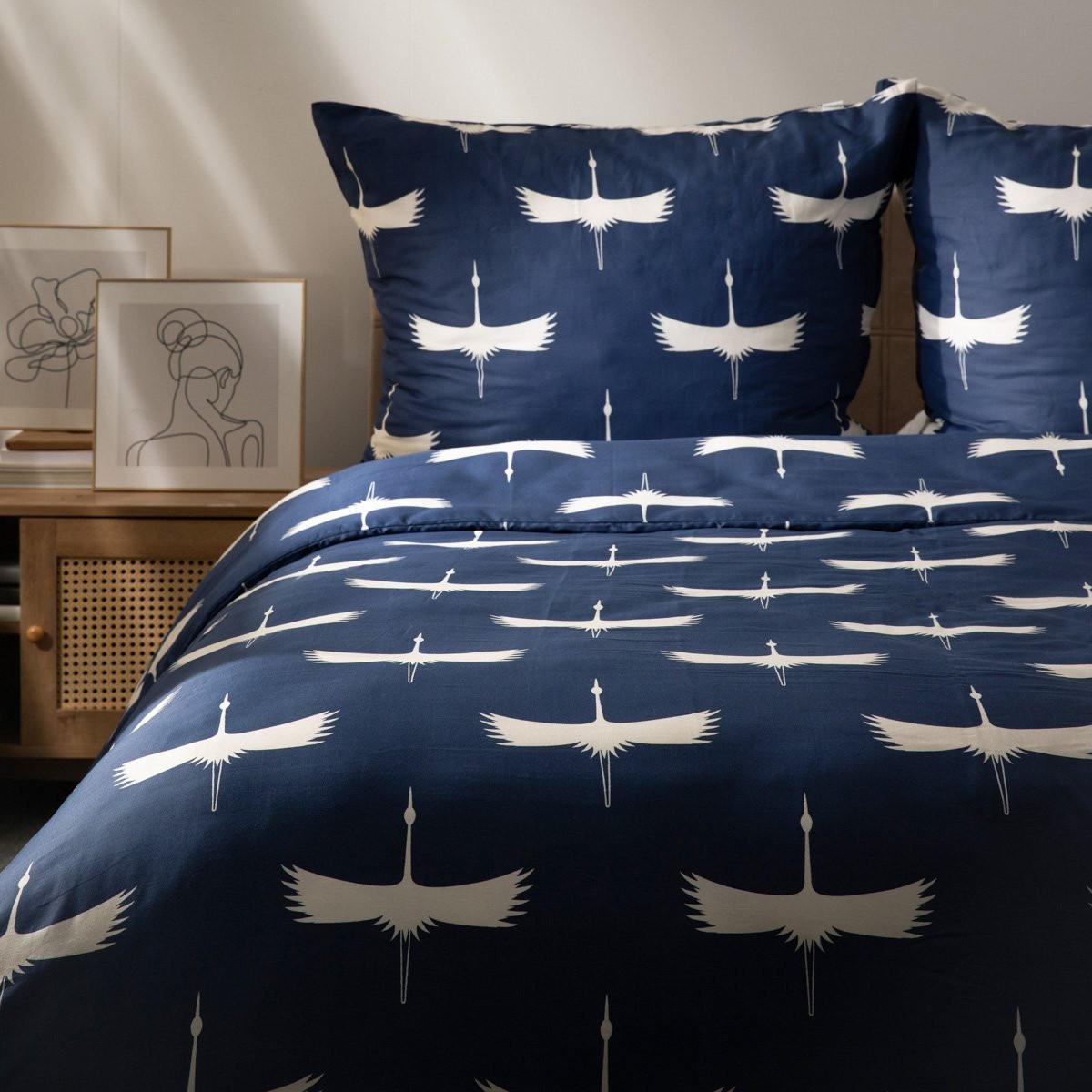 BETTWÄSCHE Devika navy blau 220/200 cm - Dunkelblau, Textil (220/200cm) - Homla