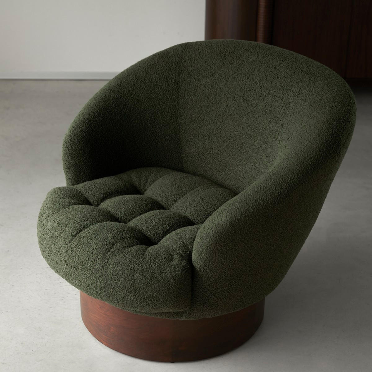 SESSEL Ines Dunkelgrün aus Stoff - Dunkelgrün, Textil (100/82/91cm) - Tikamoon