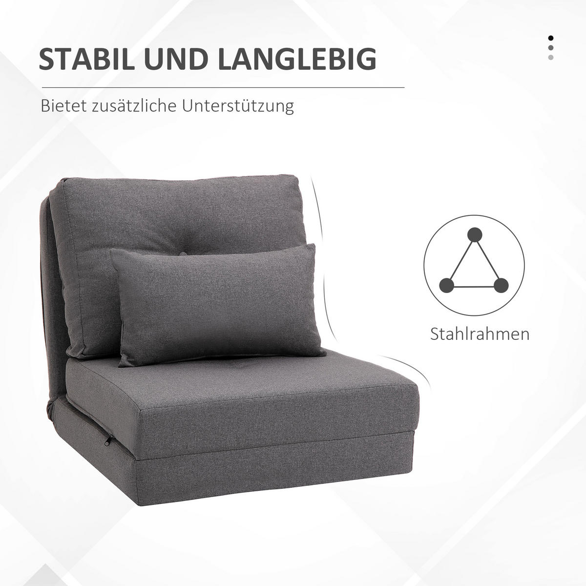 BODENSTUHL, Leinen, Metall, Dunkelgrau - Dunkelgrau, Textil (60/56/80cm) - HOMCOM