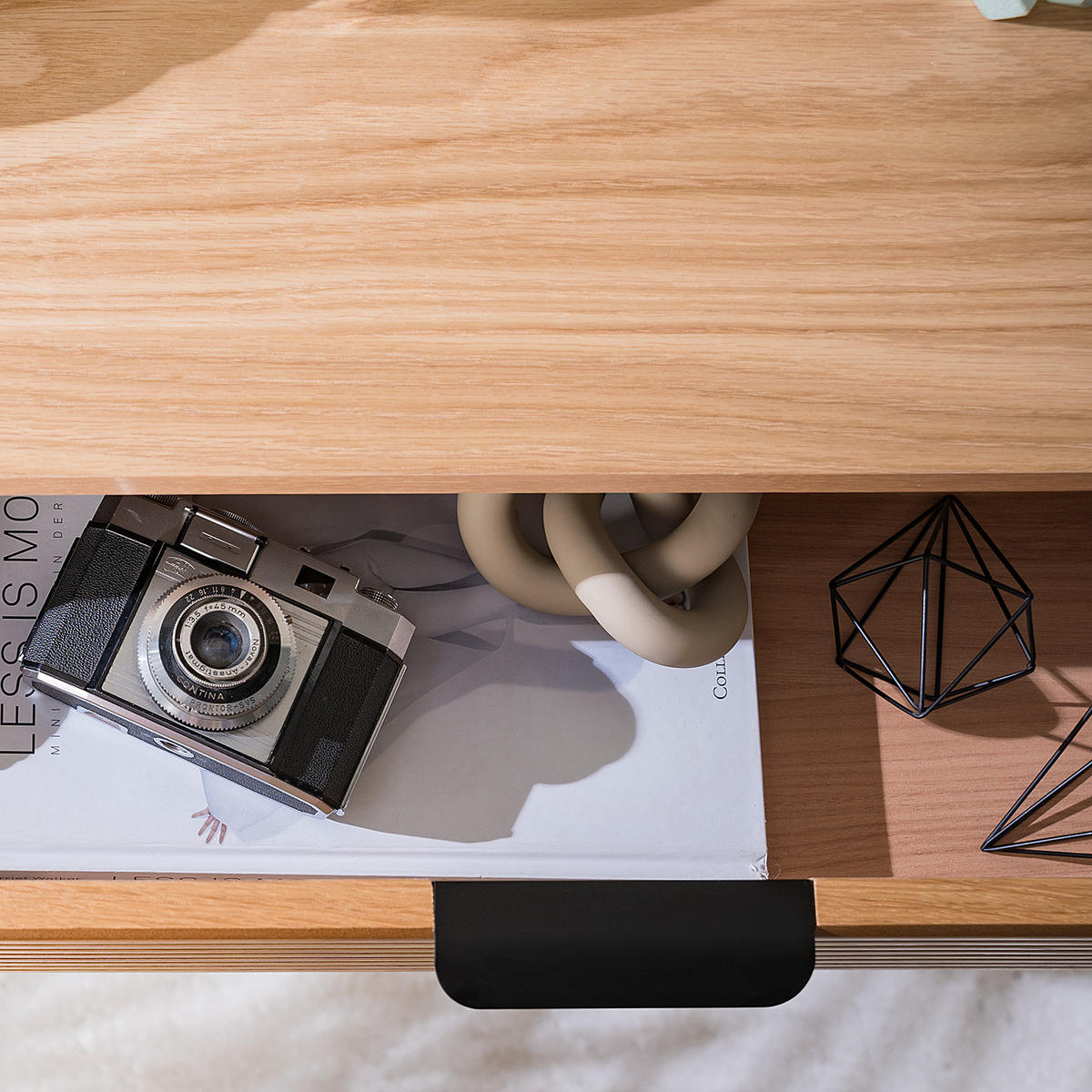 KOMMODE mit 3 Schubladen - Echtholzfurnier - Eichefarben, Holzwerkstoff (80/80/40cm) - home24