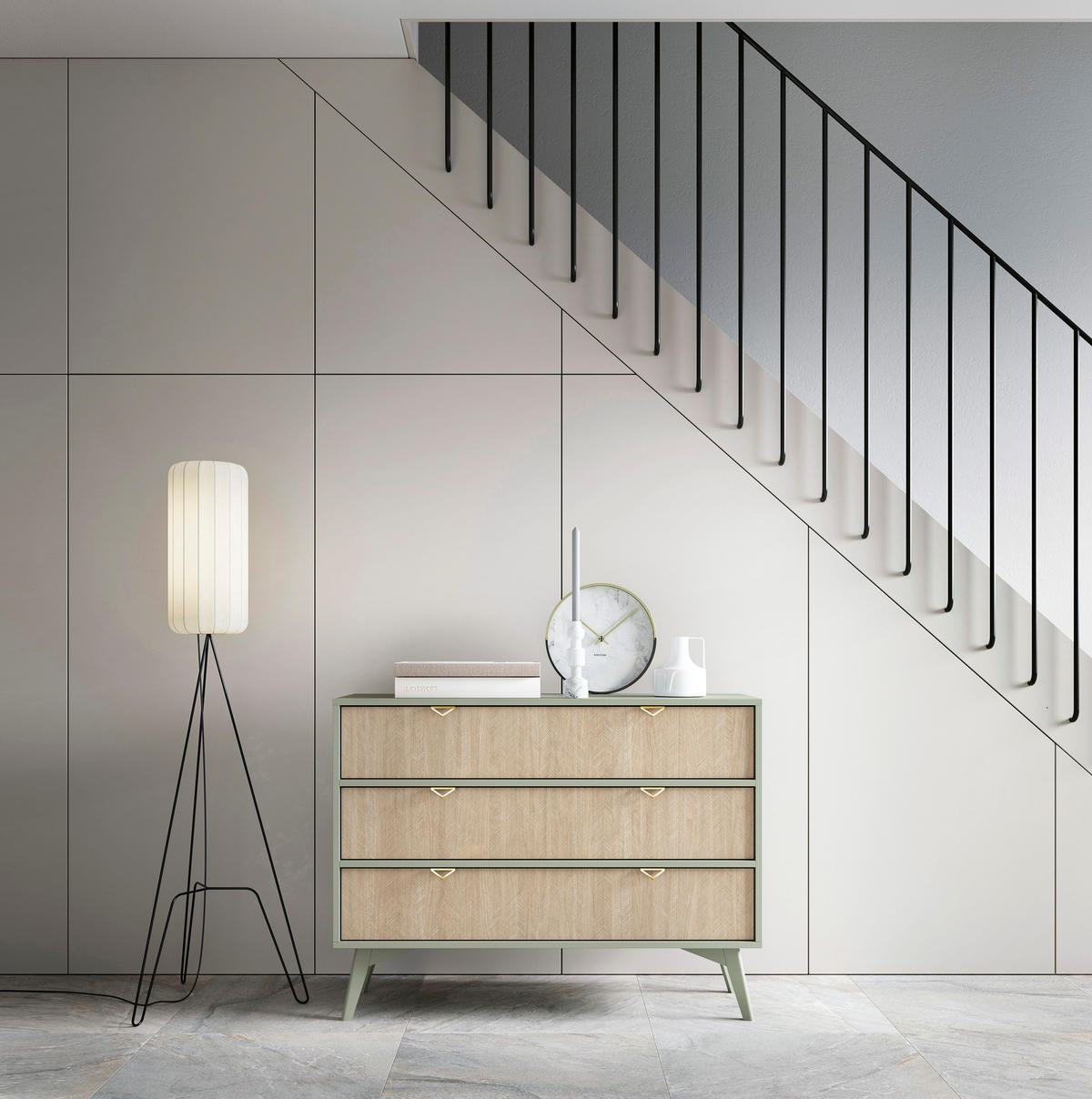 KOMMODE Firr Eukalyptus - Eukalyptusholzfarben, Holzwerkstoff (106/80/38cm) - Bettso