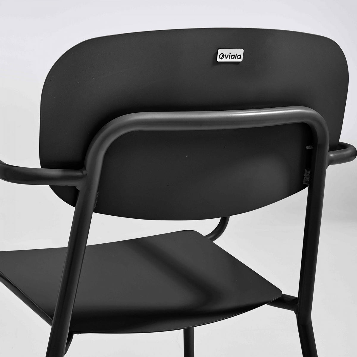 GARTENSTUHL, Schwarz - Schwarz, Metall (59/84/55cm) - Oviala