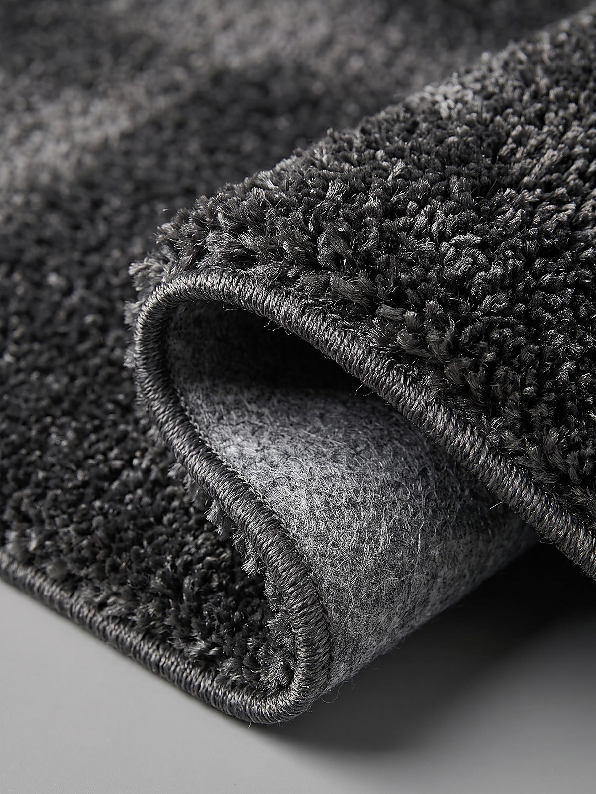 TEPPICH Hochflor ZINAL Uni Polyester Anthrazit 120 x 170 cm - Anthrazit, Textil (120/170cm) - KADIMA DESIGN