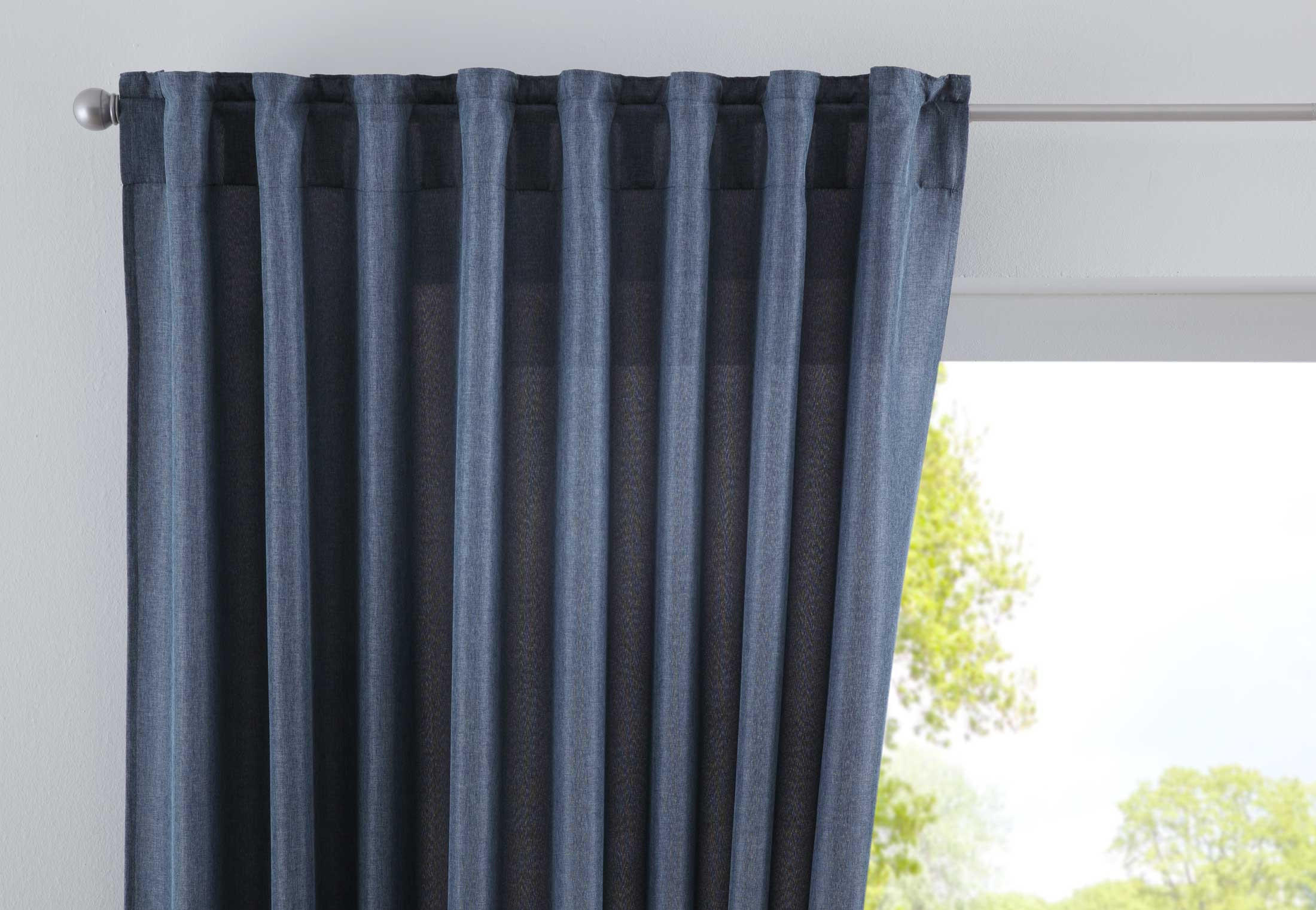 SCHLAUFENGARDINE »Jena« HxB 250x140 cm Blau - Blau, Textil (140/250cm) - Gardinenbox